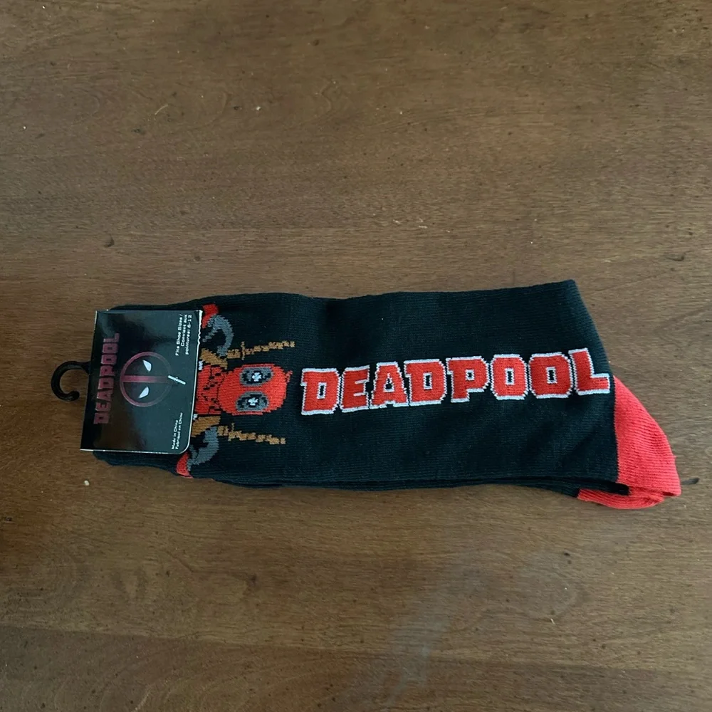 🌵 3/$15 Marvel Deadpool Black and Red Socks (see description)